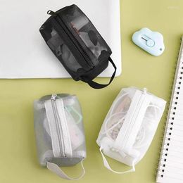 Storage Bags Mesh Cosmetic Bag Makeup Transparent Zipper Pouch For Offices Travel Toiletry Black White Grey