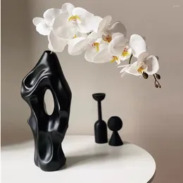 Vases Hollow Vase Modern Design Home Decoration Aesthetic Ceramic Crafts For Flower Creative Living Room Ornaments Decorative Bottle