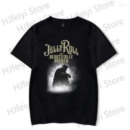 Men's T Shirts Jelly Roll Beautifully Broken Tour 2024 Merch T-Shirt Summer For Women/Men Unisex Casuals O-neck Short Sleeve Tshirt Top