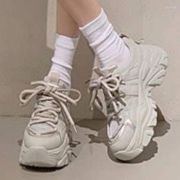 Casual Shoes Spring Women Lolita Thick Sole Korean Version Tall Dad Breathable Solid Color Versatile Sports