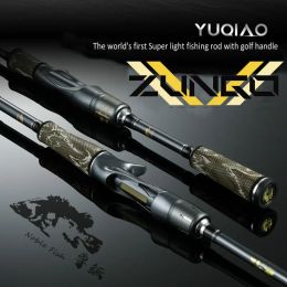 Rods YUQIAO Lure Fishing Rod Casting Spinning FUJI SIC Guide Ring Golf Handle Carbon 2.01m Bass Pike Mandarin Fishing Rod Lightest