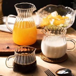 Wine Glasses Glass Tea Pitcher Transparent Handle Milk Coffee Cup Heat-Resisting High Borosilicate Pot Espresso Measuring