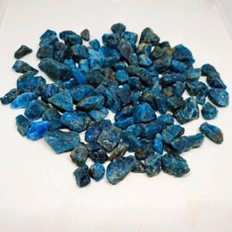 Decorative Figurines Irregular Natural Blue Green Apatite Crystal Stone Gravel Rough Mineral Specimen