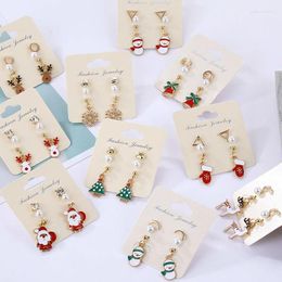 Dangle Earrings Santa Claus Christmas Snowman Deer Bell Tree Ear Jewelry Accessories Lovely Xmas Gifts For Women Girls