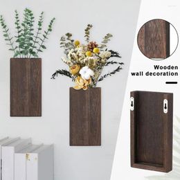 Vases Handcrafted Wood Planter Wall Flower Rustic Wooden For Farmhouse Decor Room Bedroom Office Greenery Plants