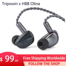 Earphones Tripowin x HBB Olina Earphone IEM 10mm Dynamic Driver Cavity Carbon Nanotube (CNT) Metal Earphone Earbuds