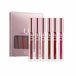 6 Colors/Box Veet Matte Liquid Lipstick Waterproof Lip Gloss Set Makeup Cosmetics Nude Lipgloss Kit A9oA#