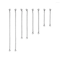 Necklace Earrings Set 8 Piece Stainless Steel Bracelet Extender Chain 4 Different Length: 6 Inch 3 2