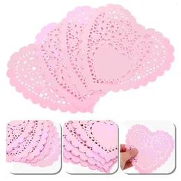 Baking Tools 100 Pcs Placemat Dollies Paper Table Cloth Dining Doilies Heart Shape Placemats Round