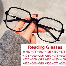 Sunglasses Ultralight Square Reading Glasses Women Men Fashion Computer Eyeglasses Retro Black Big Frame Anti Blue Light Presbyopia