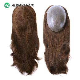 Toppers TP22INJ All Injected Polyskin Hair Topper Chinese Culticle Remy Hairpieces for Women 14" 16" Toupee Women