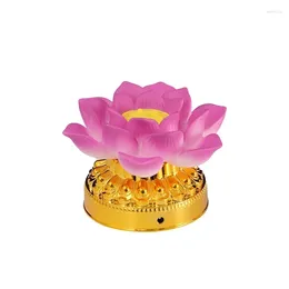 Candle Holders Volts Plastic Seven Colours Simulated Candlestick Shaped Like A Lotus Flower Buddhist Tools In Temples Home Decoration