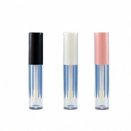 50pcs Lipgloss Tube 6ml Empty Tube Cosmetic Ctainer Round Shape Bottle Black White Pink Lid With Plug Packaging Bottles c8fn#