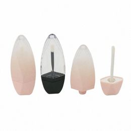 7ml Refillable Lip Gloss Ctainers Creative Leaf Shape Black Pink Lid Cosmetic Packaging Plastic Empty Lipgloss Sample Bottles i5OV#