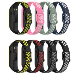 Silicone Sport Band Straps For Samsung Galaxy Fit 2 FIT2 SM-R220 Dual Color Bracelet Smart Watch Strap Watchband Correa