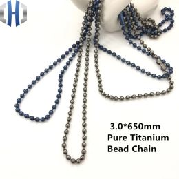 Tools 3.0*650mm Pure Titanium Bead Chain Metal Wave DIY Accessories Sweater Chain Does Not Rust Light Hypoallergenic EDC Bead Chain