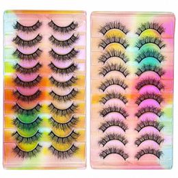 2/10/100 Boxes 10 Pairs e box 3D Mink Hair False Eyeles Natural Thick Lg Eye Les Wi Makeup Beauty Extensi Tools J9zY#