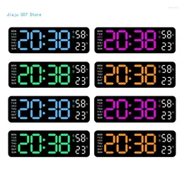 Wall Clocks Large Digital Clock 9Inch LED Alarm Big Screen Calendar Temperature C9GA