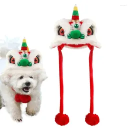 Dog Apparel Chinese Lion Dance Hat 2024 Year Pet Multi-Functional Winter For Weddings Halloween Parties Birthda