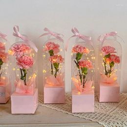 Gift Wrap 1Pc Transparent Rose Flower Box Plastic Cake Packaging Florist Wrapping Boxes DIY Wedding Valentine's Day