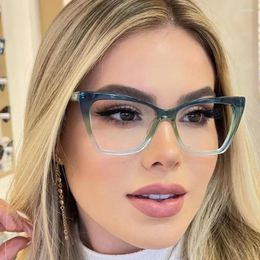 Sunglasses TR90 Cat Eye Women Glasses Frame Fashion Clear Anti-blue Light Eyewear Retro Spring Hinge Men Plastic Titanium Optical