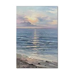 Handmade Seascape Art Picture Modern Living Room Decoration Oil Painting Textured Sea Scenery Art Pictures Wall Hangings Artwork 240322