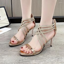 Sandals Sexy High Heels Women Dress Open Toe Shoes 2024 Fashion Beach Slippers Summer Trend Flip Flops Outdoor Pumps Slides