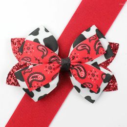 Hair Accessories 6pcs/set Colourful Black And White Plaid Cow Print Bow Cute Shiny Hairpin