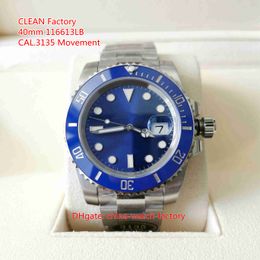 CLEAN Factory Mens Watch Super Quality 40mm 116619 Waterproof 904L Steel Ceramic LumiNova Watches CAL.3135 Movement Mechanical Automatic Men's Wristwatches