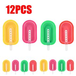 4812PCS Ice Cream Silicone Mold Summer DIY Popsicle Molds Freezer Juice Pop Maker Cube Tray Kitchen Tool 240307