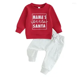 Clothing Sets Pudcoco Infant Baby Pants Set Long Sleeve Crew Neck Letters Print Sweatshirt With Sweatpants Christmas Outfit Girls Boys 0-3T