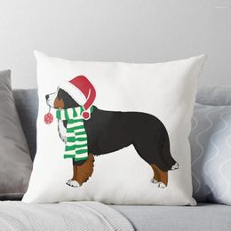 Pillow Bernese Mountain Dog - Holiday Christmas Throw Embroidered Cover For Home Anime Girl