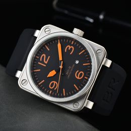 2024 Beller mens women Wristwatches Men Automatic Mechanical Watch Bell Brown Leather Black Ross Rubber Wristwatches Gift #1717