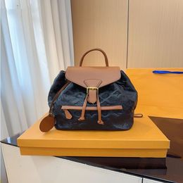 24SS Women's Luxury Designer Embossed New MONTSOURIS Backpack Women's Handbag Shoulder Bag Book Bag High-end Outdoor Backpack 30cm