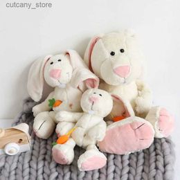 Stuffed Plush Animals 25/50cm Cute Rabbit Plush Toy Kawaii Stuff Amin Bunny Dolls With Carrot Accessory Easter Gifts Toy For Children Kids Sepy Doll L240320