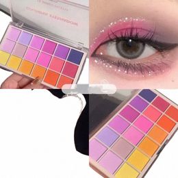 18 Colors Eyeshadow Palette Full Matte Low-saturati Waterproof Lg-lasting Ne Red Yellow Blue Green Pigments Eye Makeup c79S#