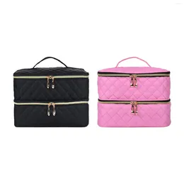 Storage Bags Double Layer Nail Polish Bag With Handle Portable Dryer Case For Woman Gift Household Cosmetic Travel Manicure Sets