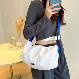 Waist Bags Foufurieux Bucket Bag Female 2024 Casual Nylon Fashion Crossbody Shoulder Ladies Handbag Contrast Sports Pleated WOMEN