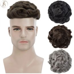 Toupees Toupees TESS Man Toupee Men Natural Hair Men's Capillary Prothesis Male Replacement System Invisible 0.24mm PU Base Hairpiece