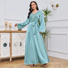 Ethnic Clothing Kuwaiti Abayas Dubai Luxury For Women Muslim Woman Veil Saudi Satin Plus Size Formal Evening Long Dresses Elegant Gown