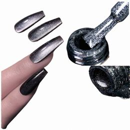 black Crystal Magnetic Cat Eye Gel Sparkling Glitter Nail Polish Semi Permanent Nail Decorati Soak Off LED UV Gel Varnishes i2qA#