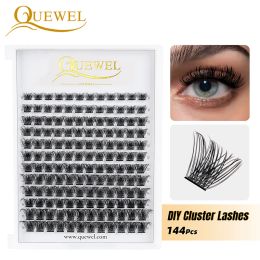 Eyelashes Quewel Lashes DIY Cluster Eyelash Extension 144pcs C/D 816Mix Segment Mink Eyelashes Premade Volume Fans Faux Mink Easy Wearing