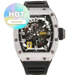 Designer Wrist Watch RM Wristwatch RM030 Series RM030 18k Platinum Original Diamond 50*42.7mm