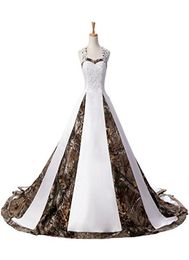 2021 In Stock Camouflage Wedding Dresses Beads Lace Up Camo Party Dress Bridal Gowns 216 Q028855341