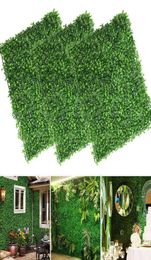 Faux Floral Greenery 6040Cm Artificial Plants Grass Wall Background Flowers Wedding Box Hedge Panels For IndoorOutdoor Garden Wall3398789