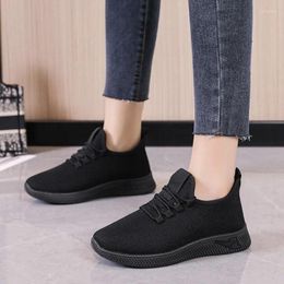 Casual Shoes Black Mesh Breathable Sneakers Daily Lightweight Women Tennis Lace-up Sneaker Women's Sports