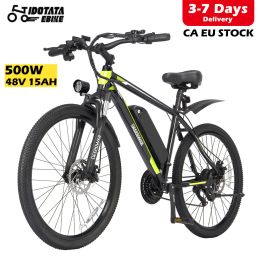 Bicycle EU Delivery Electric Bicycle 48V 12.8AH Lithium Battery 500W Adult Mountain Electric Bike 21Speed Cycling Bicycle 26INCH Ebike