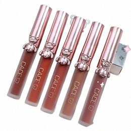 nude Matte Lip Gloss 5 Colours Sets Lg-lasting Veet Lipstick Waterproof Lipsticks Lip Gloss For Women Makeup Cosmetic Kit S9o5#