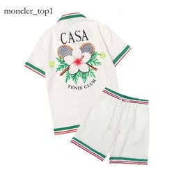 24ss Designer Shirts Casablanc-s Masao San Print Mens Casual Shirt Womens Loose Silk Shirt Short Sleeves Luxury T-shirt Highquality Tees Size M-XXXL 5313