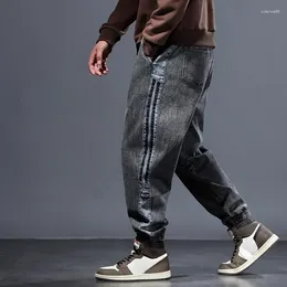 Men's Jeans Man Cowboy Pants Stretch Oversize Elastic Trousers Harem 2024 Fashion Buggy Wide Leg Korean Style Trend Retro In